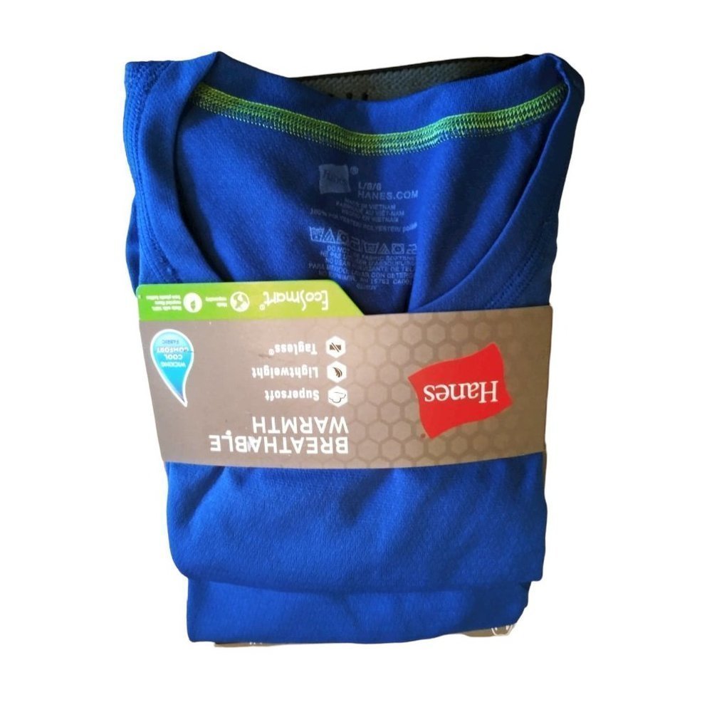NWT Boys' Hanes Breathable EcoSmart Thermal Set L 14/16
